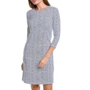 J.McLaughlin Sophia Blue and Tan Shift‎ Dress Sz M